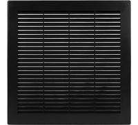 Vent Systems Housse d'aération en plastique noir de 25,4 x 25,4 cm (dimensions de l'ouverture) - Grille d'aération carrée plate - Déflecteur d'air - CVC 30,5 x 30,5 cm (dimensions totales)
