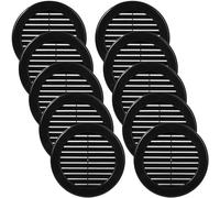 Vent Systems Lot de 10 couvercles d'aération ronds en plastique pour soffite - 10,2 cm (dimensions d'ouverture) - Grille d'aération ronde en plastique - Écran en maille intégré - Persienne de registre