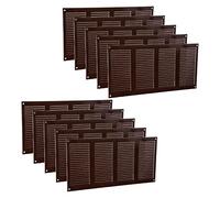 Vent Systems Lot de 10 grilles d'aération en métal pour grille d'aération - 40,6 x 20,3 cm (dimensions totales) - Marron
