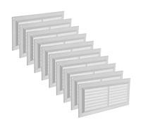 Vent Systems Lot de 10 grilles d'aération en plastique avec protection intégrée contre les parasites pour ventilation et climatisation 130 x 300 mm Blanc 12,7 x 30,5 cm