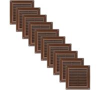 Vent Systems Lot de 10 grilles d'aération en plastique marron de 15,2 x 15,2 cm avec protection anti-nuisibles intégrée pour ventilation de CVC et amélioration de la maison - 150 x 150 mm