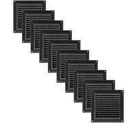Vent Systems Lot de 10 grilles d'aération en plastique noir de 150 x 150 mm avec protection intégrée contre les parasites pour ventilation de CVC - 150 x 150 mm