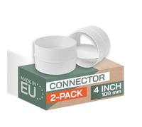 Vent Systems Lot de 2 amortisseurs anti-retour 100 mm - Obturateurs de refoulement - Plastique ABS - Insert de conduit d'air unidirectionnel - Déflecteur d'aération en ligne de 100 mm