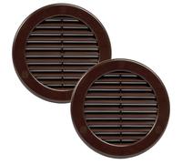 Vent Systems Lot de 2 couvercles d'aération marron Ø 100 mm - Fentes d'aération rondes - Grille - Protection contre les insectes intégrée - Ouvertures d'aération CVC pour salle de bain, bureau à