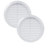 Vent Systems - Lot de 2 couvercles d'aération ronds - 150 mm - Blanc - Protection pour barbecue - Protection contre les insectes intégrée - Ouvertures d'aération CVC pour salle de bain, bureau à
