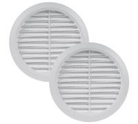 Vent Systems - Lot de 2 couvercles d'aération ronds blancs - 125 mm - Fentes d'aération - Couvercle de grille - Protection contre les insectes intégrée - Ouvertures d'aération CVC pour salle de bain