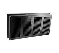 Vent Systems Lot de 2 grilles d'aération en métal noir de 20 x 40 cm avec écran de protection contre les nuisibles intégré pour ventilation de la maison, 200 x 400 mm