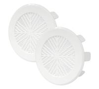 Vent Systems Lot de 2 grilles d'aération réglables blanches de 10,2 à 12,7 cm - Couverture de soffite ronde et flexible avec grille de protection - Pour salle de bain, bureau à domicile - Protection