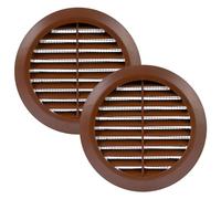 Vent Systems - Lot de 2 housses d'aération marron de 6 à 10,2 cm - Persiennes d'aération rondes avec écran en maille intégré - Évents CVC pour bureau à domicile, sèche-linge, cuisine, salle de bain
