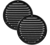 Vent Systems Lot de 2 housses d'aération noires de 15,2 cm - Grille d'aération ronde - Moustiquaire intégrée - Aérations CVC pour salle de bain, bureau à domicile, cuisine