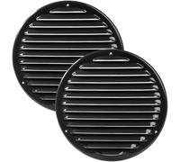 Vent Systems Lot de 2 housses d'aération noires de 20,3 cm - Grille d'aération ronde - Moustiquaire intégrée - Aérations CVC pour salle de bain, bureau à domicile, cuisine