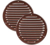 Vent Systems Lot de 2 housses d'aération pour soffite de 15,2 cm - Marron - Persienne d'aération - Grille d'aération - Moustiquaire intégrée - Aérations de climatisation pour salle de bain, bureau à domicile, cuisine