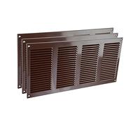 Vent Systems Lot de 3 grilles d'aération en métal marron de 20 x 40 cm avec écran de protection contre les nuisibles intégré pour ventilation de la maison, 200 x 400 mm