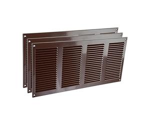 Vent Systems Lot de 3 grilles d'aération en métal marron de 20 x 40 cm avec écran de protection contre les nuisibles intégré pour ventilation de la maison, 200 x 400 mm