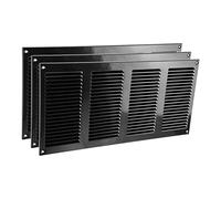 Vent Systems Lot de 3 grilles d'aération en métal noir de 20 x 40 cm avec écran de protection contre les nuisibles intégré pour ventilation de la maison, 200 x 400 mm