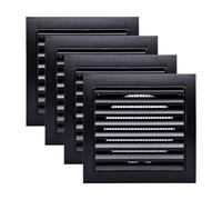 Vent Systems Lot de 4 grilles d'aération de 10,2 cm - Anthracite - Pour séchoir et évacuation de la salle de bain - Avec persiennes noires - Empêche les insectes, les oiseaux et les rongeurs d'entrer