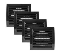 Vent Systems Lot de 4 grilles d'aération noires de 10,2 cm pour sèche-linge et tuyau d'évacuation de salle de bain, grille d'aération à persiennes noires - Grille d'aération avec bride