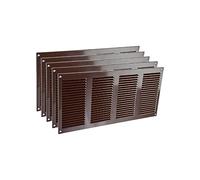 Vent Systems Lot de 5 grilles d'aération à persiennes en métal marron résistant aux rayures avec écran en maille intégré - Registre de ventilation CVC mural ou de plafond pour intérieur et extérieur