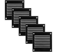 Vent Systems Lot de 5 grilles d'aération de 100 x 100 mm - Noir - Grille de retour d'air en métal avec écran de protection contre les parasites intégré - Protection de ventilation pour la maison