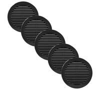 Vent Systems Lot de 5 grilles d'aération noires de 15 cm - Grille d'aération ronde - Moustiquaire intégrée - Aérations CVC pour salle de bain, bureau à domicile, cuisine