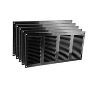 Vent Systems Lot de 5 grilles d'aération noires en métal de 40,6 x 20,3 cm avec protection antiparasitaire intégrée pour conduit d'aération de rénovation de la maison