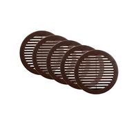 Vent Systems Lot de 5 grilles d'aération rondes et plates de 15,2 cm sans bride - Pour salle de bain, bureau à domicile, cuisine - 15,2 cm - Marron