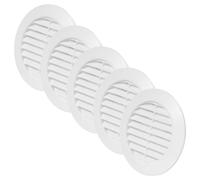 Vent Systems Lot de 5 grilles/registres d'air de porte de conduit blanches de 70 mm - Mini cercle - Grille de ventilation - Grilles d'aération d'intérieur - Salle de bain, armoire, garage