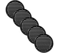Vent Systems Lot de 5 housses d'aération noires de 15,2 cm - Grille d'aération ronde - Moustiquaire intégrée - Aérations CVC pour salle de bain, bureau à domicile, cuisine
