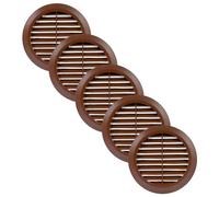 Vent Systems Lot de 5 housses d'aération rondes pour grille d'aération - Marron - 10 cm - Grille d'aération - Moustiquaire intégrée - Aérations de climatisation pour salle de bain, bureau à, domicile