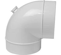 Vent Systems Raccord coudé à 90 degrés de 100 mm - Plastique - Raccord de conduit pour tuyau rond rigide ou flexible en PVC - Raccord de conduit de séchage/CVC
