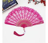 Ventail Main Dentelle,Compartiments de Mariage,Vintage Pliables ventails victoriens espagnols pour rafrachir l't,Les Mariages,Les Anniversaires,Les ftes,Le Carnaval,Les Danses,Les Mains Rouges Roses
