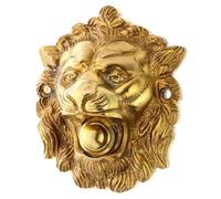 Ventano Plaque de sonnette de porte antique - Motif tête basse - En laiton patiné - Moulée à la main selon des modèles historiques