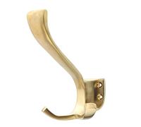 Ventano Râteau mural massif - Patère en laiton patiné | Crochet double | Fabriqué à la main selon des modèles historiques