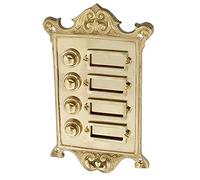 Ventano Sonnette de porte antique avec 4 boutons de sonnette en laiton poli Style Art nouveau - Fabriqué à la main selon un modèle historique