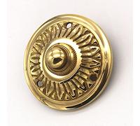 Ventano - Sonnette de porte de style vieilli - Avec 1 bouton de sonnette en laiton poli à l’ancienne - Fabriqué à la main selon le modèle historique