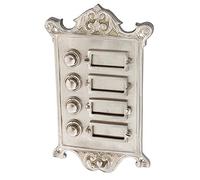 Ventano Sonnette de porte d'entrée antique, Sonnerie avec 4 boutons de sonnette en laiton nickelé mat Style Art Nouveau - Fait main selon le modèle historique