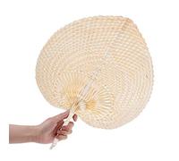 VENTDOUCE Éventail en bambou raphia - Éventail en raphia naturel pour rafraîchir l'été, le Vietnam fait à la main tissé à la main - Fleurs séchées faites à la main pour mariage et décoration la maison