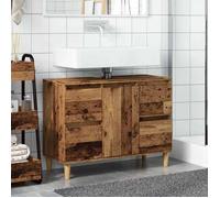 (Vente chaude) Armoire d'évier,CLARENCE,Cabinet Sous vasque,Cabinet de toilette， vieux bois 80x33x60 cm bois d'ingénierie - M181634