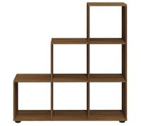 (Vente Chaude)Bibliothèque - CLOUD - Cabinet/Placard pour livres - escalier Chêne marron 107 cm - Bois d'ingénierie 6090081