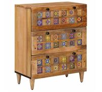 (Vente chaude)Buffet 1PC - SWEETY - Support de rangement - Dessus robuste - Naturel 60x33x75cm - bois de mangue massif,765701