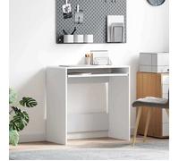 (Vente chaude) - BUREAU Blanc KENNETH - 1 PCS - Table d'écriture avec tiroir Blanc 77,5 x 43 x 79 cm Bois d'ingénierie7306
