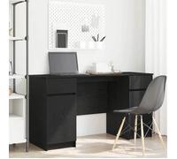 (Vente chaude) - BUREAU Noir KENNETH - 1 PCS - Table d'écriture avec porte Chêne noir 140 x 49 x 76 cm Bois d'ingénierie8970