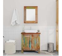 (Vente chaude)Ensemble meuble sous vasque et miroir ,CLARENCE,60 kg capacité,Placard Mural,en bois massif recyclé - M816309