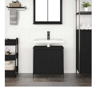 (Vente chaude) Meuble vasque,Armoire d'évier,CLARENCE,Cabinet Sous évier, de salle de bain noir 60x34,5x60 cm - M662333