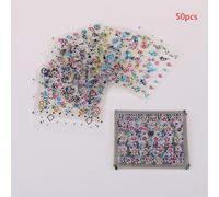 Vente Chaude Multicolore 50 Feuilles Fleur Nail Art Transfert Autocollants 3d Conception Manucure Conseils Décalcomanie Décorations