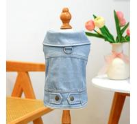 Vente directe d'usine de vêtements pour chiens et chats, ensemble de maillot de corps en jean cool, vente en gros (chemise en jean classique - couleur pure, XL)
