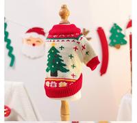 Vente directe d'usine de vêtements pour chiens et chats pour animaux de compagnie, pull vert arbre de Noël automne et hiver (pull vert arbre de Noël, taille XS)