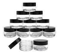 Vente en gros 15 ml 14,2 g de haute qualité vide ronde en plastique transparent bouteilles cosmétiques pots pots conteneurs boîte avec couvercles noirs pour crème visage lotion maquillage nail art