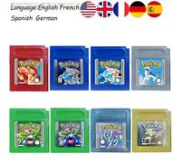 Vente en gros*^*22 styles de cartouches de jeu Pokémon 16 bits GBC Rouge Bleu Vert Or Argent Cristal Version française/espagnole/allemande/anglaise Pokemon Gold ESP