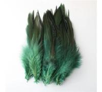 Vente en gros 50 pièces/lot Plumes de poulet pour l'artisanat 4-6 pouces 10-15 cm Plumes de coq Plume bijoux décoration Plumes-Vert foncé-50pcs